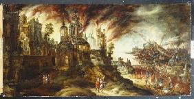 The destruction of Sodom and Gomorrha.