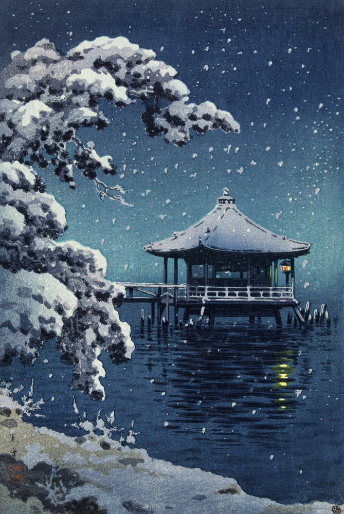 Floating Pavilion at Katada in the snow, 1934 a Koitsu Tsuchiya