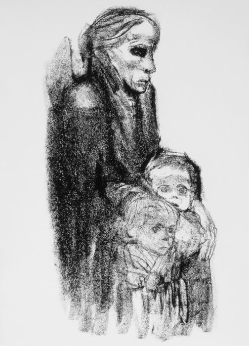 Drawing of Mother with Children a Käthe Kollwitz