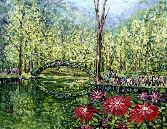 Mirror Bridge, 1993 (gouache on silk)  a Komi  Chen