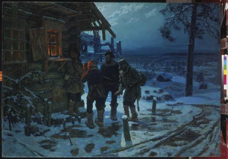 The alms for Siberian prisoners run away a Konstantin Apollonowitsch Sawizki