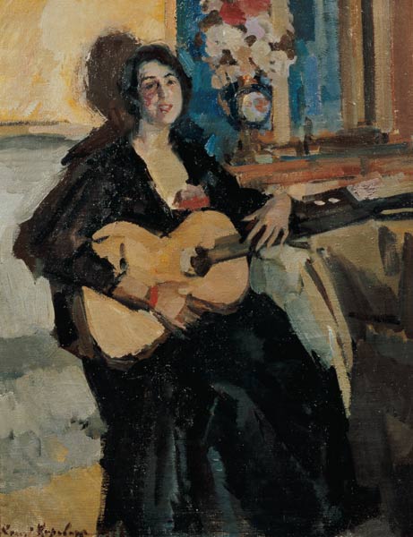 Lady with a guitar a Konstantin Alexejewitsch Korowin