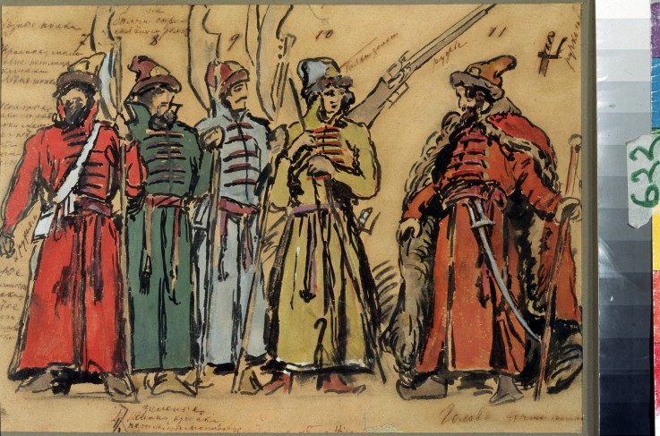 Costume design for the opera Khovanshchina by M. Musorgsky a Konstantin Alexejewitsch Korowin