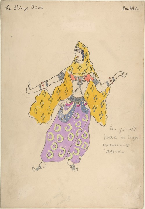 Polovtsian girl. Costume design for the opera Prince Igor by A. Borodin a Konstantin Alexejewitsch Korowin