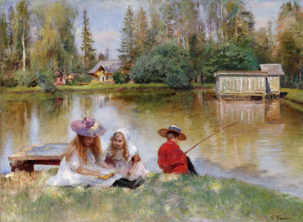 Children by the Lake a Konstantin Jegorowitsch Makowski