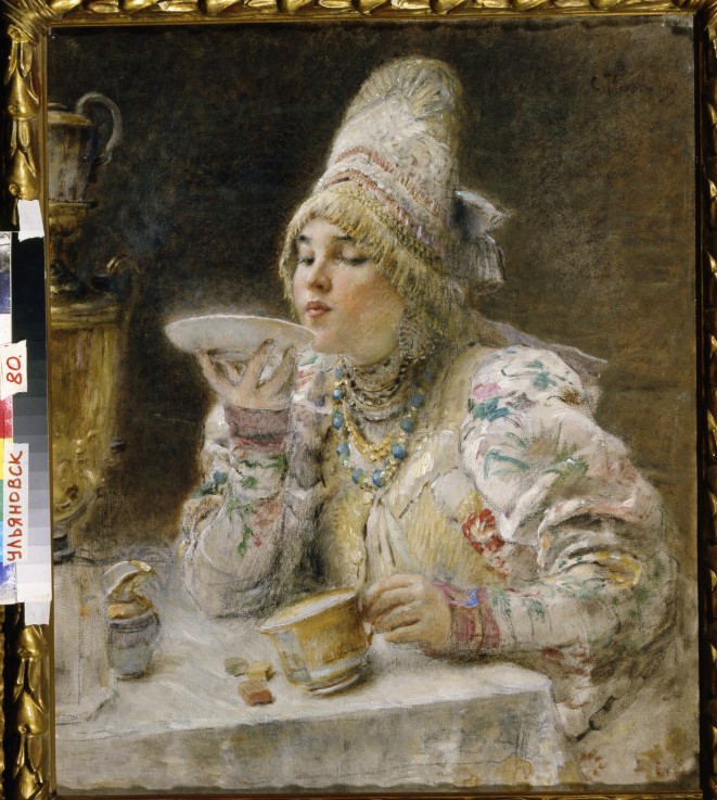 Tea drinking a Konstantin Jegorowitsch Makowski