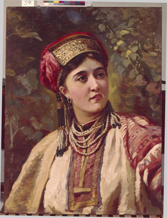 Girl in Traditional Dress a Konstantin Jegorowitsch Makowski