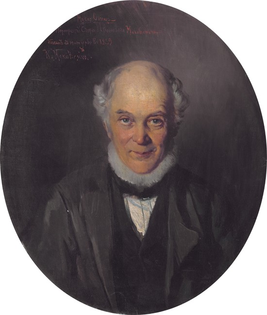Portrait of the painter Yegor Ivanovich Makovsky (1802-1886) a Konstantin Jegorowitsch Makowski
