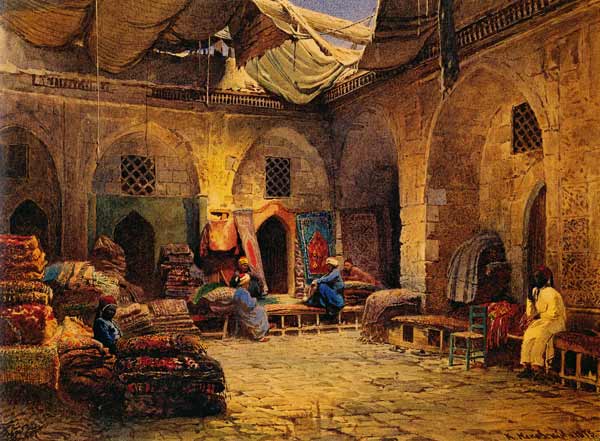 The Carpet Shop in Cairo a Konstantin Jegorowitsch Makowski