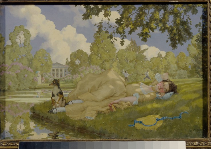 Sleeping Woman in a Park a Konstantin Somow