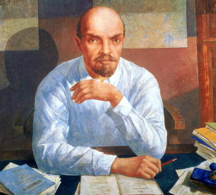 Portrait of Vladimir Ilyich Lenin (1870-1924), 1934 (oil on canvas) a Kosjma Ssergej. Petroff-Wodkin