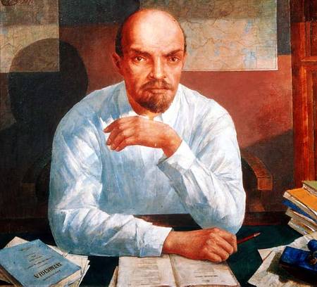 Portrait of Vladimir Ilyich Lenin (1870-1924) a Kosjma Ssergej. Petroff-Wodkin