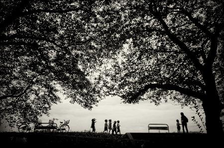 A walk of a kindergarten