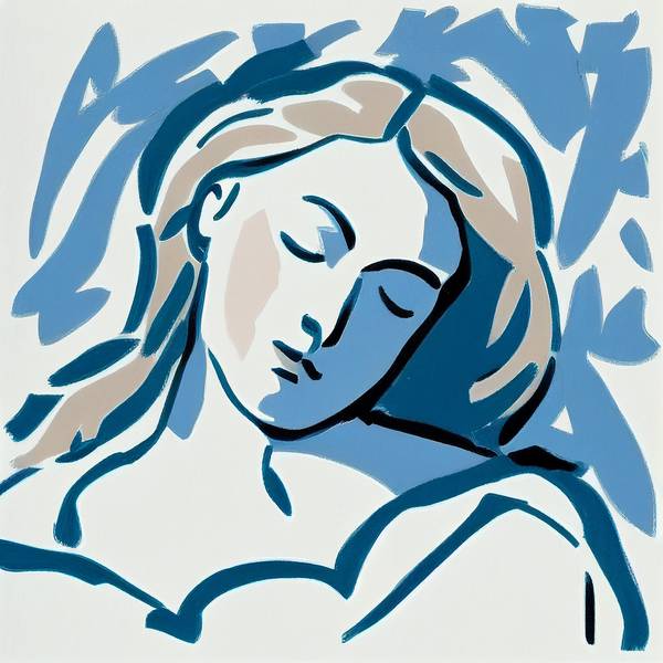 Sleeping woman 2 -inspired by Matisse a Kunskopie Kunstkopie