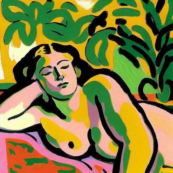 Sleeping woman - inspired by Matisse a Kunskopie Kunstkopie