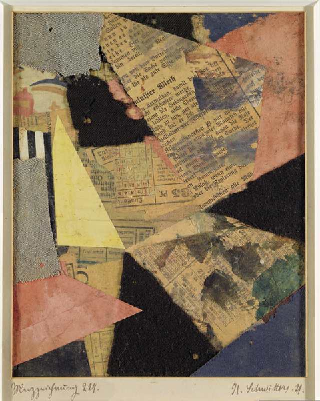 Merzzeichnung 229, 1921 (paper and textile collage on card) a Kurt Schwitters