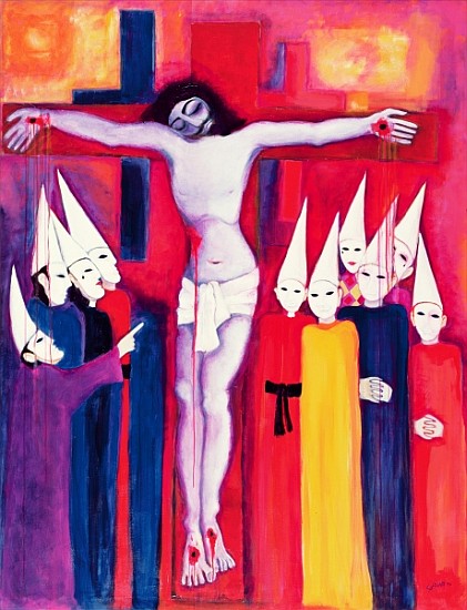 Christ and the Politicians, 2000 (acrylic on canvas)  a Laila  Shawa