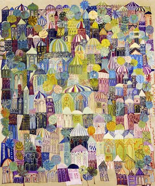 Jerusalem, 1970 (printing oils on board)  a Laila  Shawa