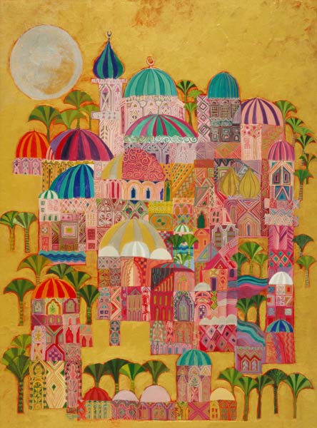 The Golden City, 1993-94 (acrylic on canvas)  a Laila  Shawa