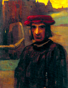 Mann mit rotem Hut a Lajos Gulácsy