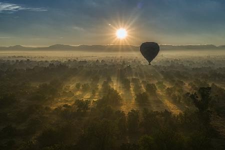 Sunrise from balloon