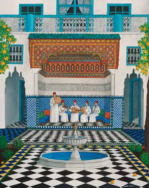 A Riad in Marrakech, 1992 (acrylic on canvas)  a Larry  Smart