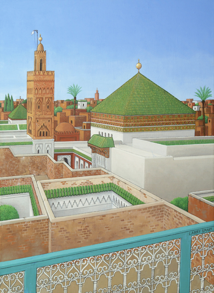 Rooftops, Marrakech (acrylic on linen)  a Larry  Smart