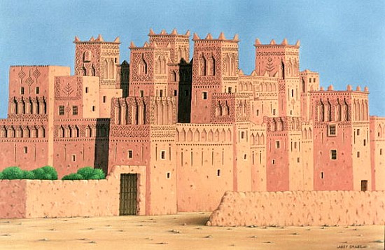 Kasbah, Southern Morocco, 1998 (acrylic on linen)  a Larry  Smart