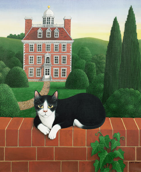 The Cat on the Wall, 1986 (acrylic on linen)  a Larry  Smart