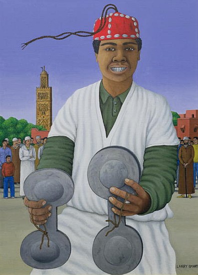 Pursued by Gnawa, 1990 (acrylic on linen)  a Larry  Smart