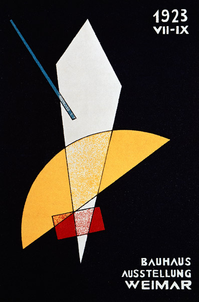 Karte für Bauhaus-Ausstellung a László Moholy-Nagy
