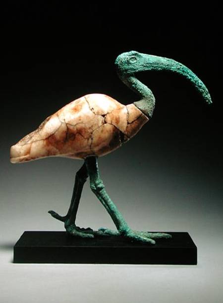 Ibis (bronze & alabaster) a Late Period Egyptian