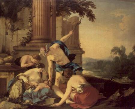 Mercury Entrusts Bacchus to the Care of the Nymphs a Laurent de La Hire or La Hyre