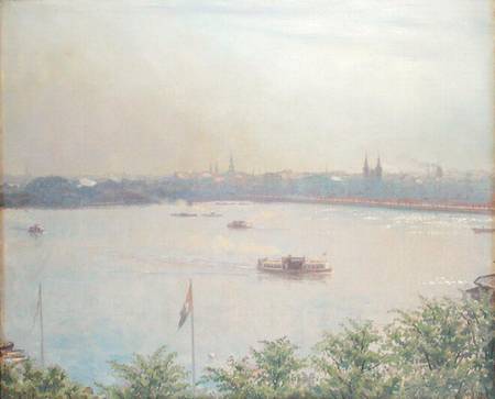 View of the Inner Alster Lake a Laurits Regner Tuxen