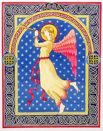 Angel Blowing Trumpet (w/c)  a Lavinia  Hamer