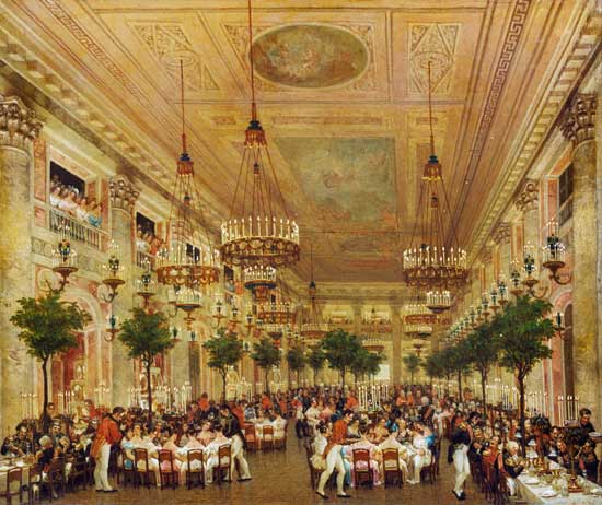 Feast at the Tuileries to Celebrate the Marriage of Leopold I (1790-1865) to Princess Louise of Orle a Le Baron Attalin