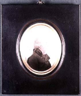 Silhouette of Major Lewis, painted on convex glass