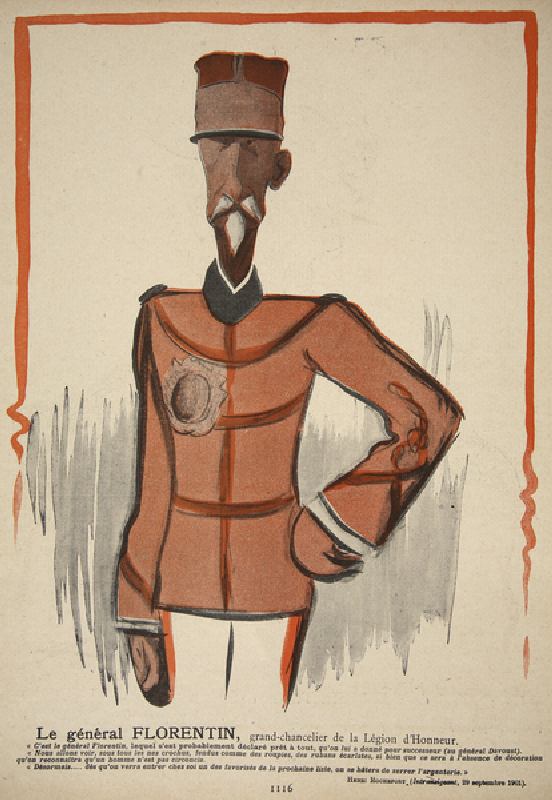 General Florentin, Chancellor of the Legion of Honour, illustration from Lassiette au Beurre: Nos Ge a Leal de Camara