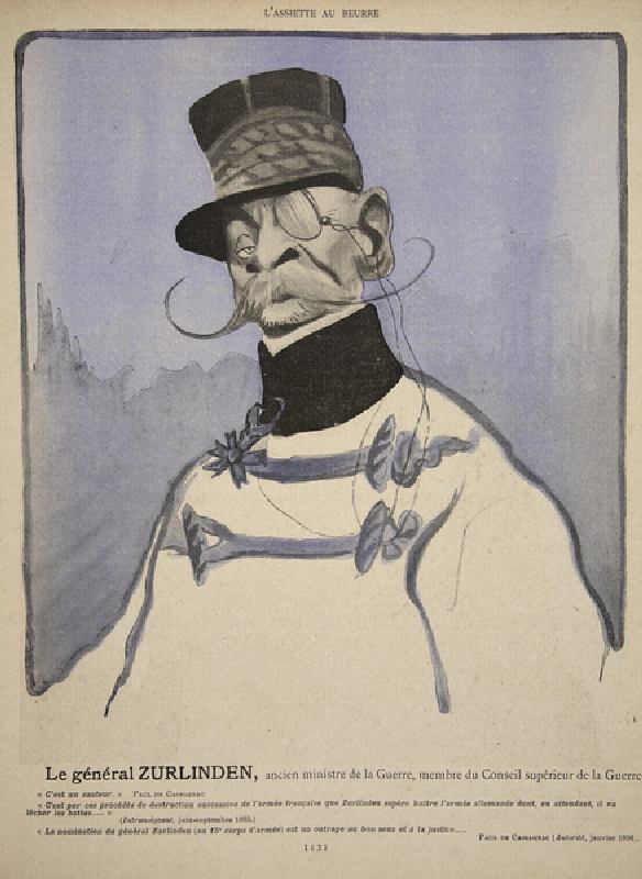 General Zurlinden, former Minister of War, member of the War Council, illustration from Lassiette au a Leal de Camara