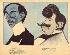 Maurice Barres and Paul Adam, caricatures from LAssiette au Beurre, No.101, 7 March, 1903 (colour li