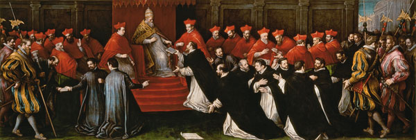 Pope Honorius III approving the order of Saint Dominic in 1216 a Leandro da Ponte
