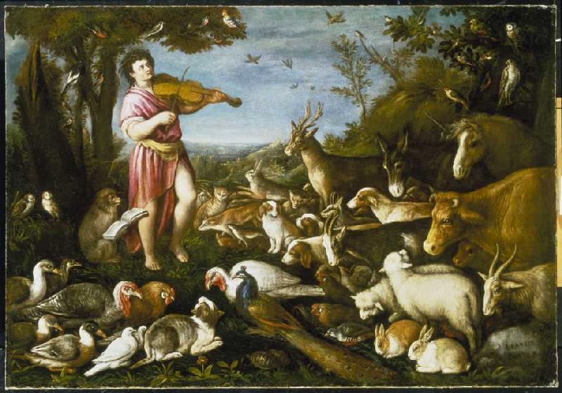 Orpheus plays in front of the animals a Leandro da Ponte
