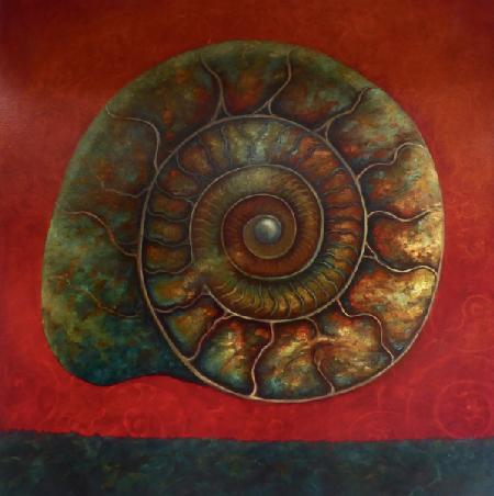 Ammonite Red and Green