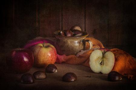 Still Life With Chestnuts And Apples