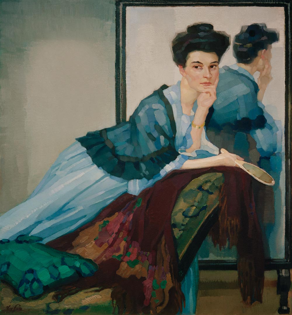Dame in Blau, 1908. a Leo Putz