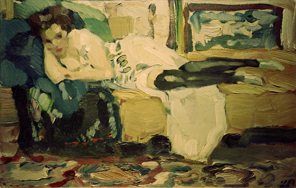 Dame auf dem Sofa, um 1908. a Leo Putz