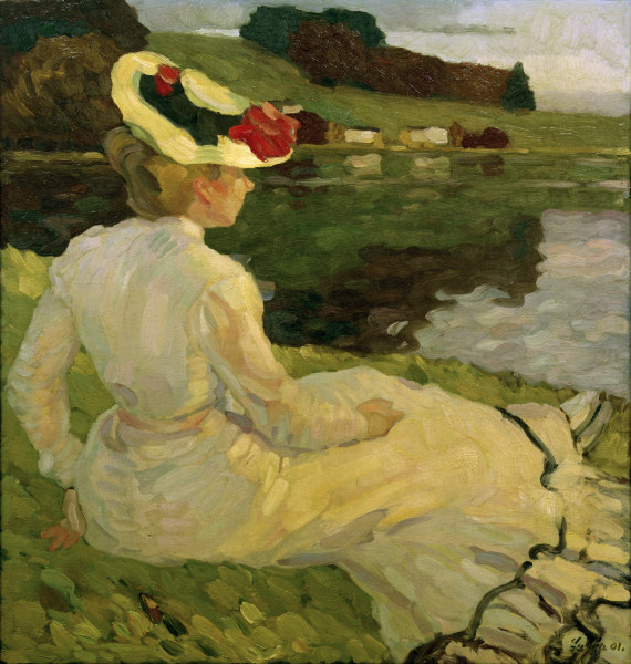 Dame in Weiss, 1901. a Leo Putz