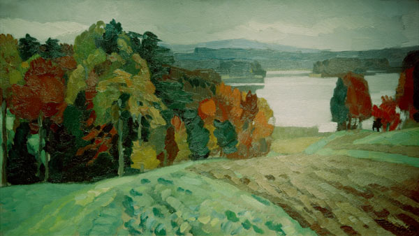 Landschaft mit See (Langbuergner a Leo Putz