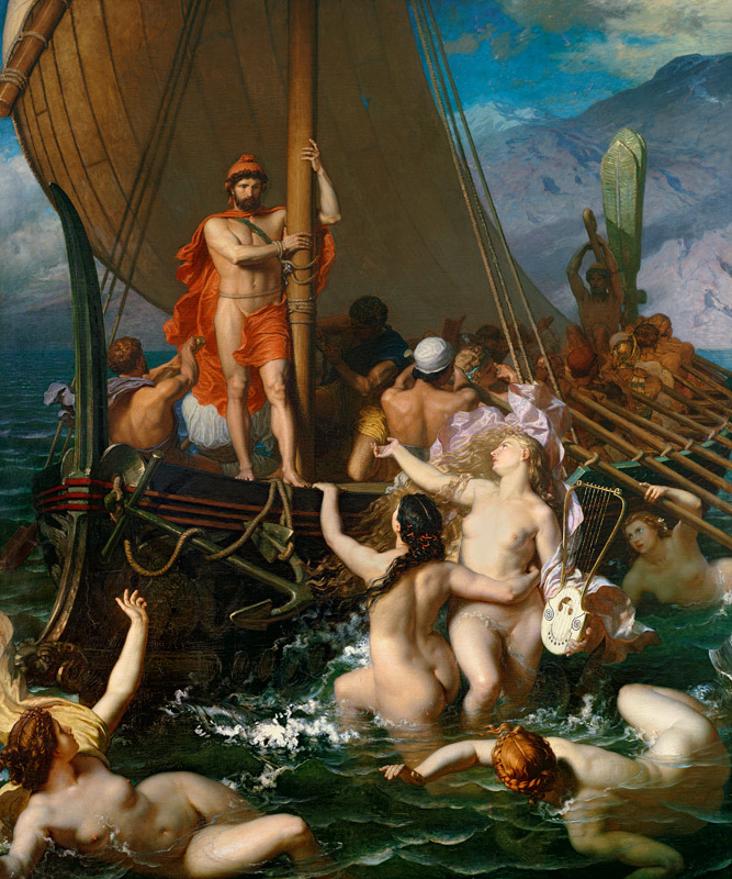 Ulysses and the Sirens (detail of 154170) a Leon-Auguste-Adolphe Belly