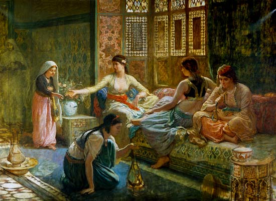 Interior of a Harem a Leon-Auguste-Adolphe Belly